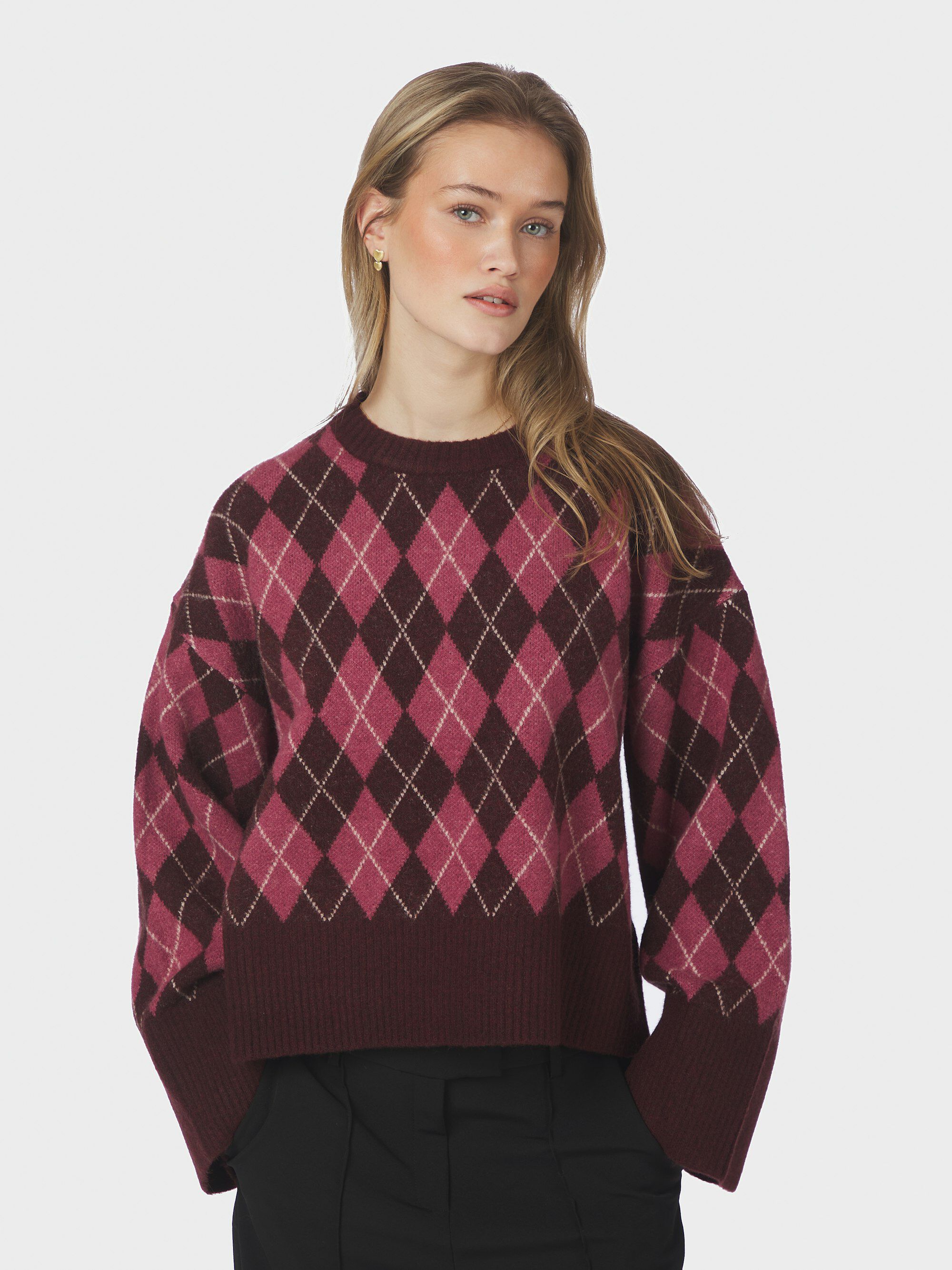 Kick Check Knit Blouse