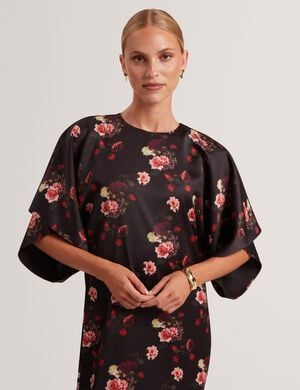 MEEIAA Printed Batwing Midi Dress W