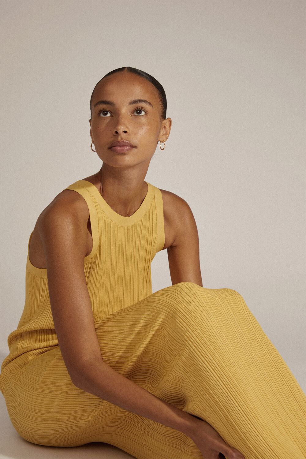 EDDY recycled organic shaped large hoops gold-plated