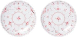Koral Musselmalet Halvblonde lav skål, 15 cm, 2 stk.