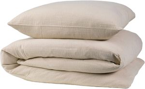 Stonewashed muslin sengesæt Feather Gray