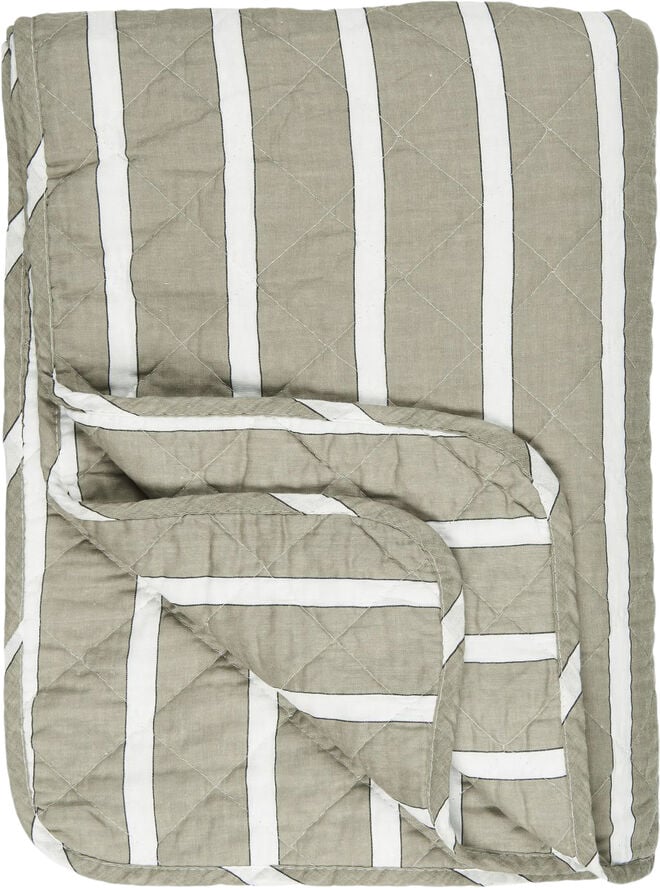Quilt hvide, sorte og hørfarvede striber