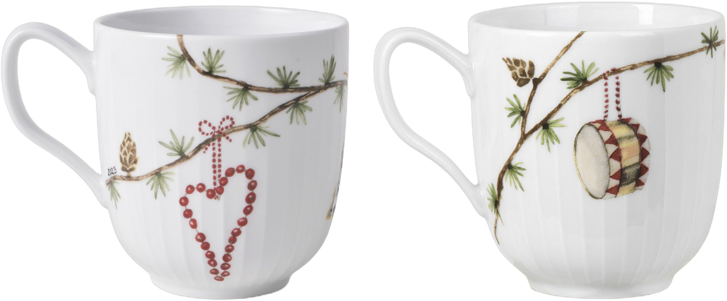 Hammersh&oslash;i Christmas Krus 2023 og 2021 sampak 33 cl hvid m.
