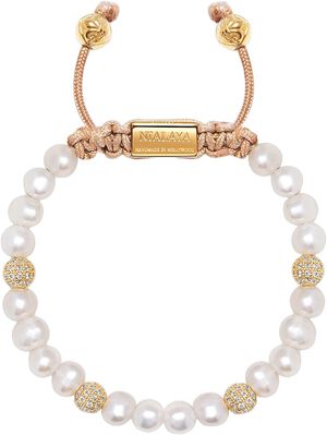 Women's Beaded Bracelet with Pearl and Gold