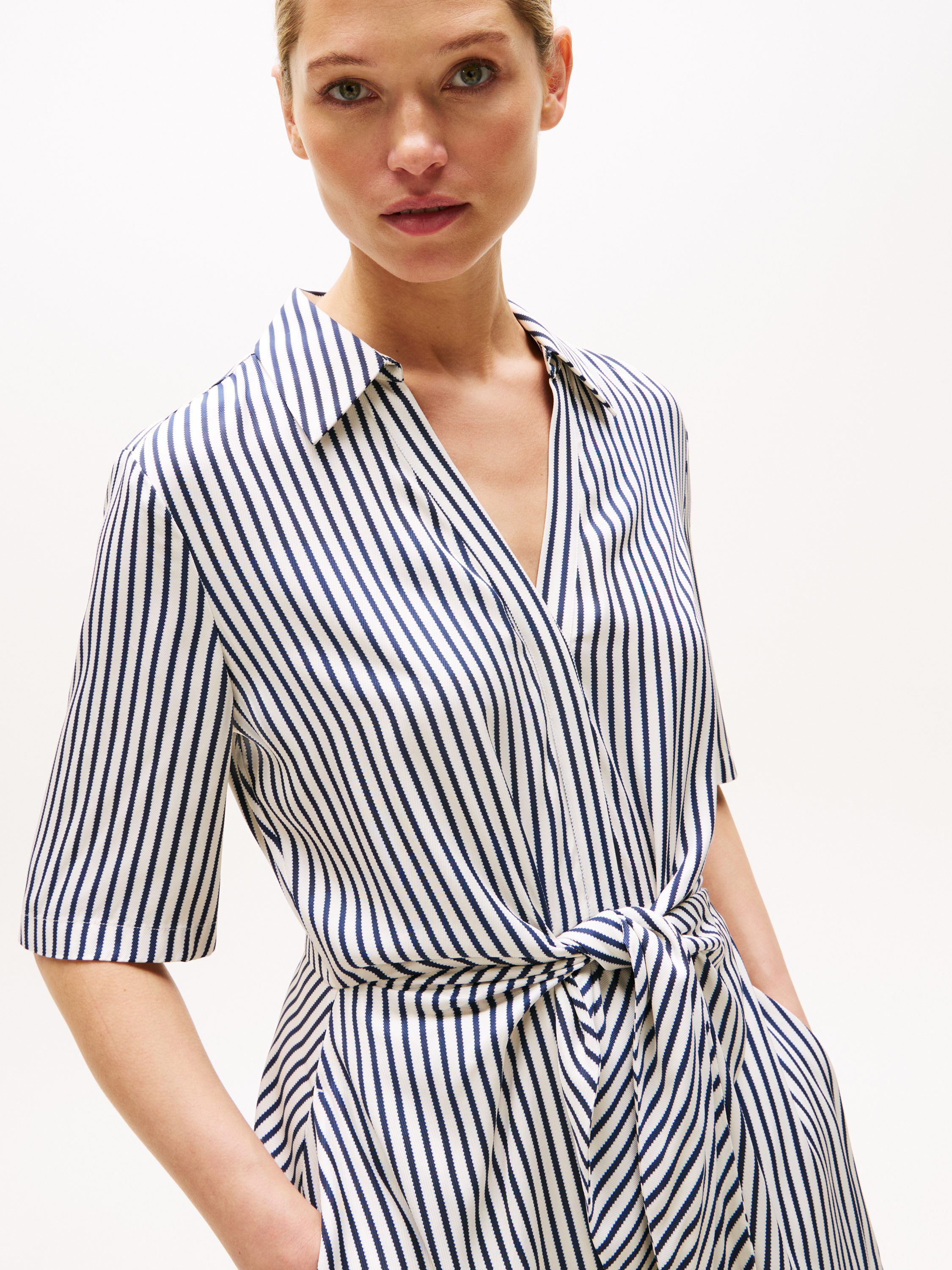 VIS TWILL S/S KNOT SHORT DRESS