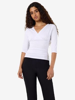 NMJUNE 3/4 V-NECK TOP
