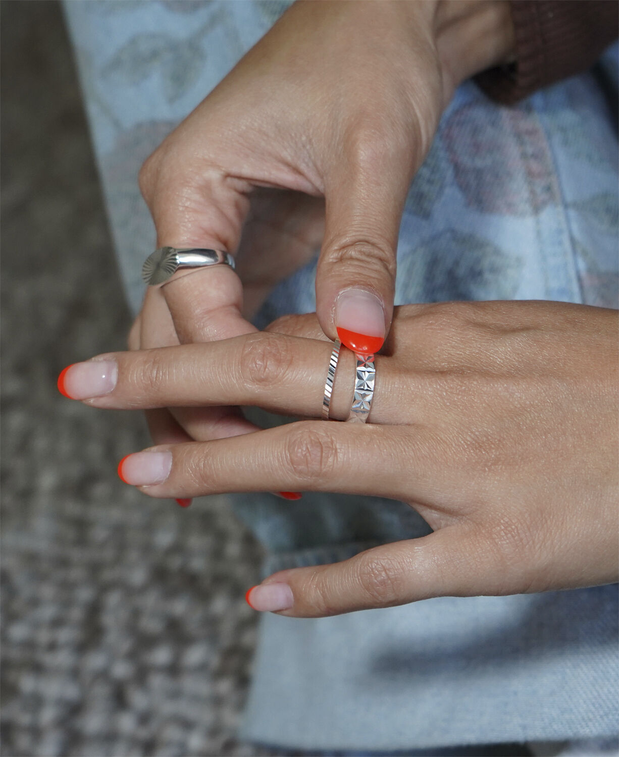 Small Reflection ring, sterling silver-46