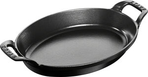 Ovalt fad 28 cm sort støbejern