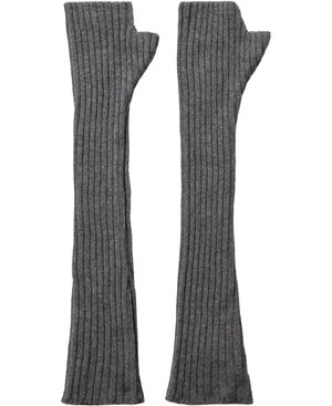 Long Fingerless Glove Light Grey
