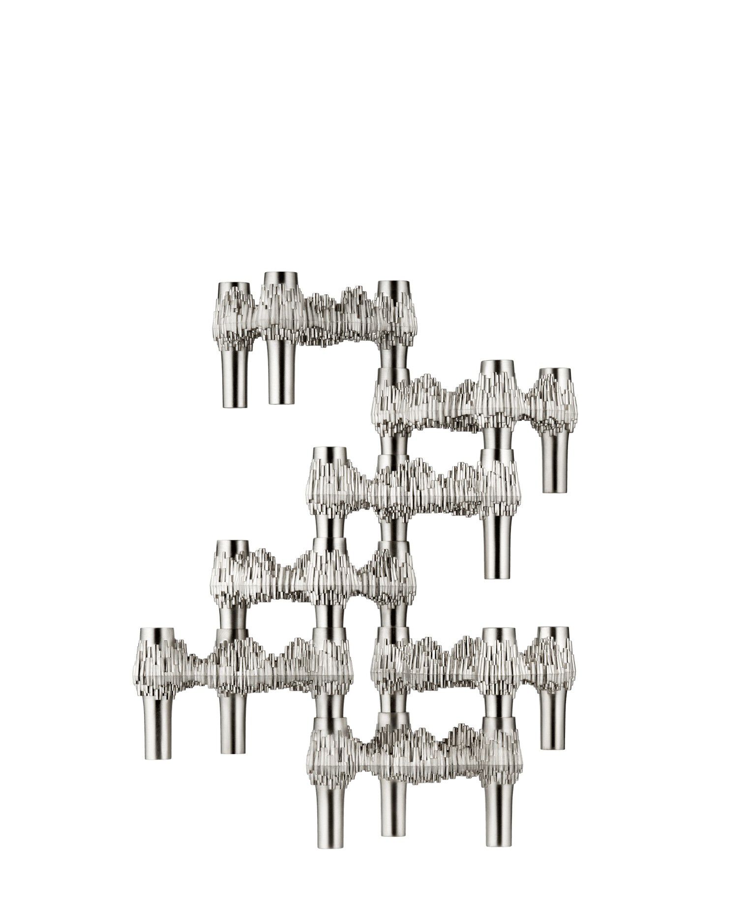 Quist candle holder set with 3 pcs - brushed chrome