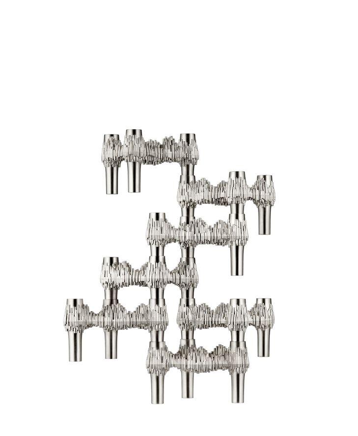 Quist candle holder set with 3 pcs - brushed chrome