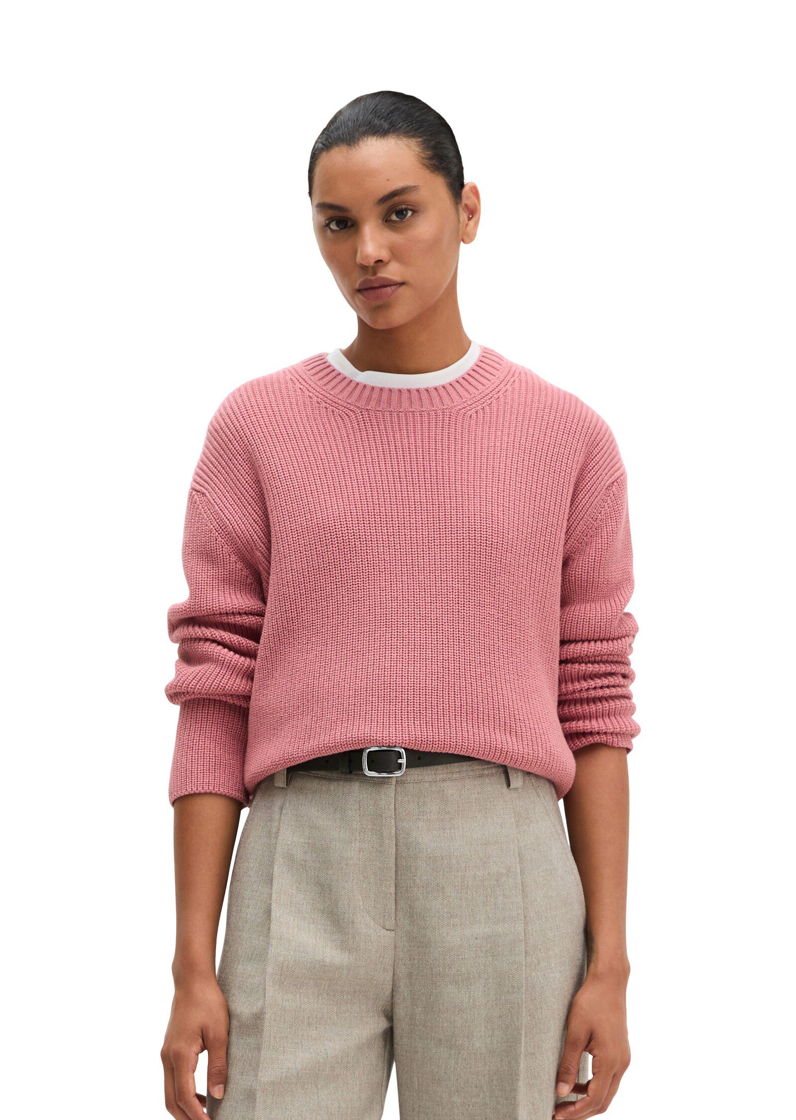 Pullovers, LSL, Round-Neck, Slits