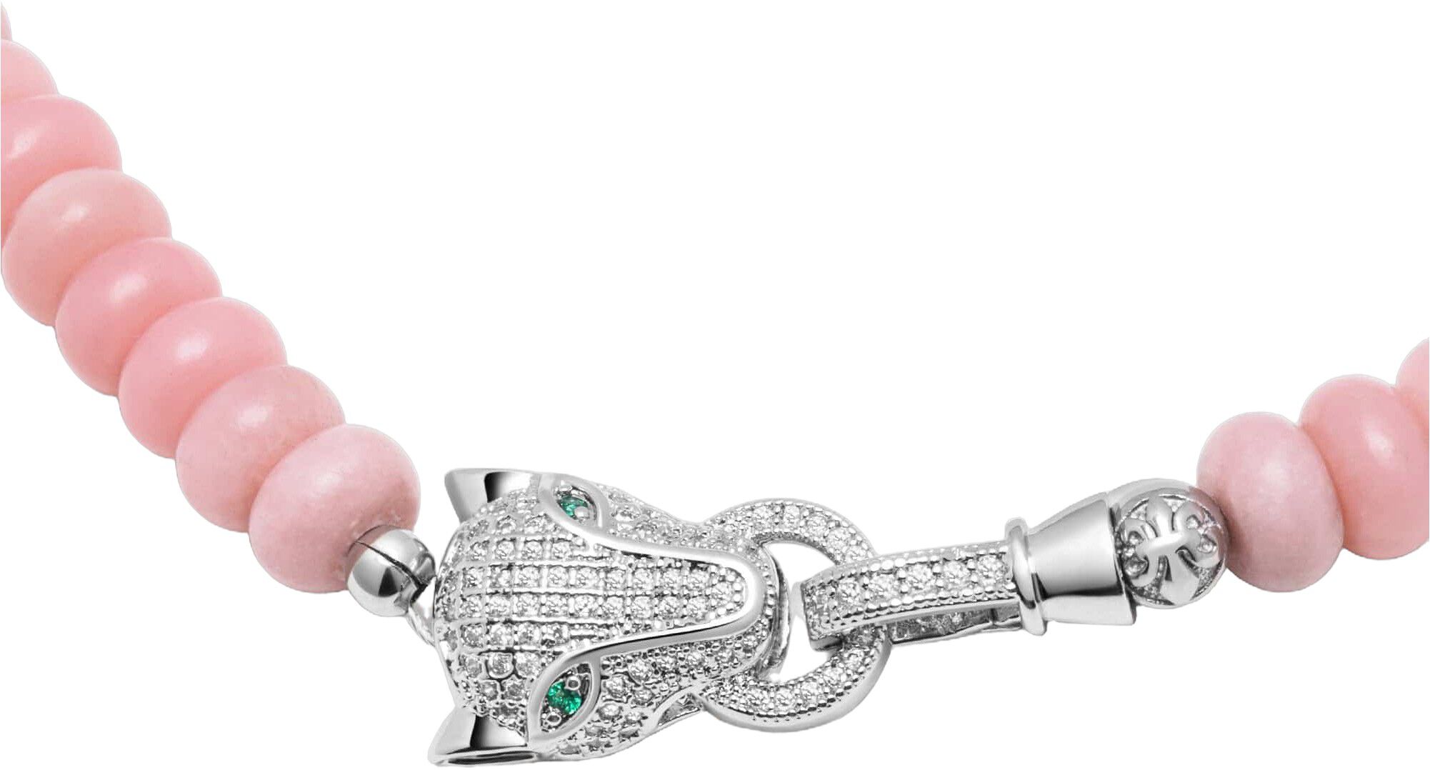 Pink Opal Choker with Panther Head