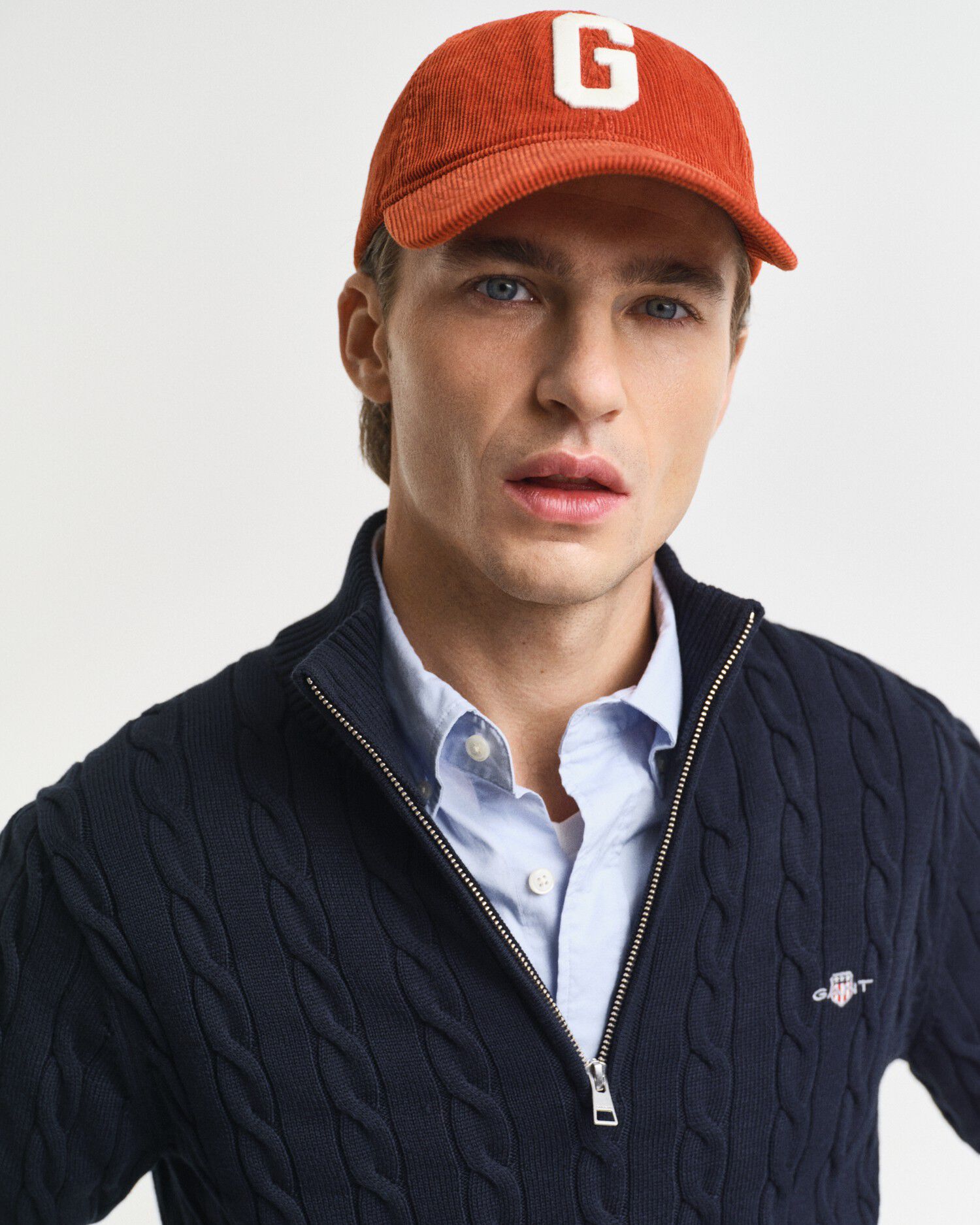 COTTON CABLE HALF ZIP