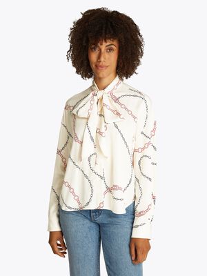 FLUID VISCOSE BOW LS BLOUSE
