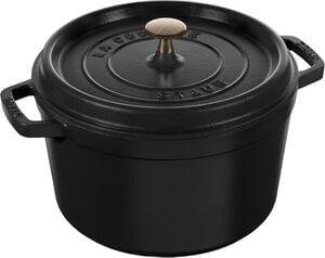 La Cocotte Cocotte Dyb 24 cm / 4,75 l, Rund, Sort, St&oslash;bejern