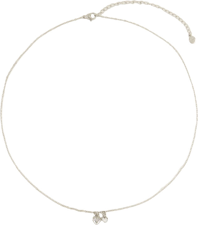 Two rhinestone heart necklace