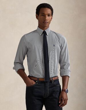 Slim Fit Striped Stretch Poplin Shirt