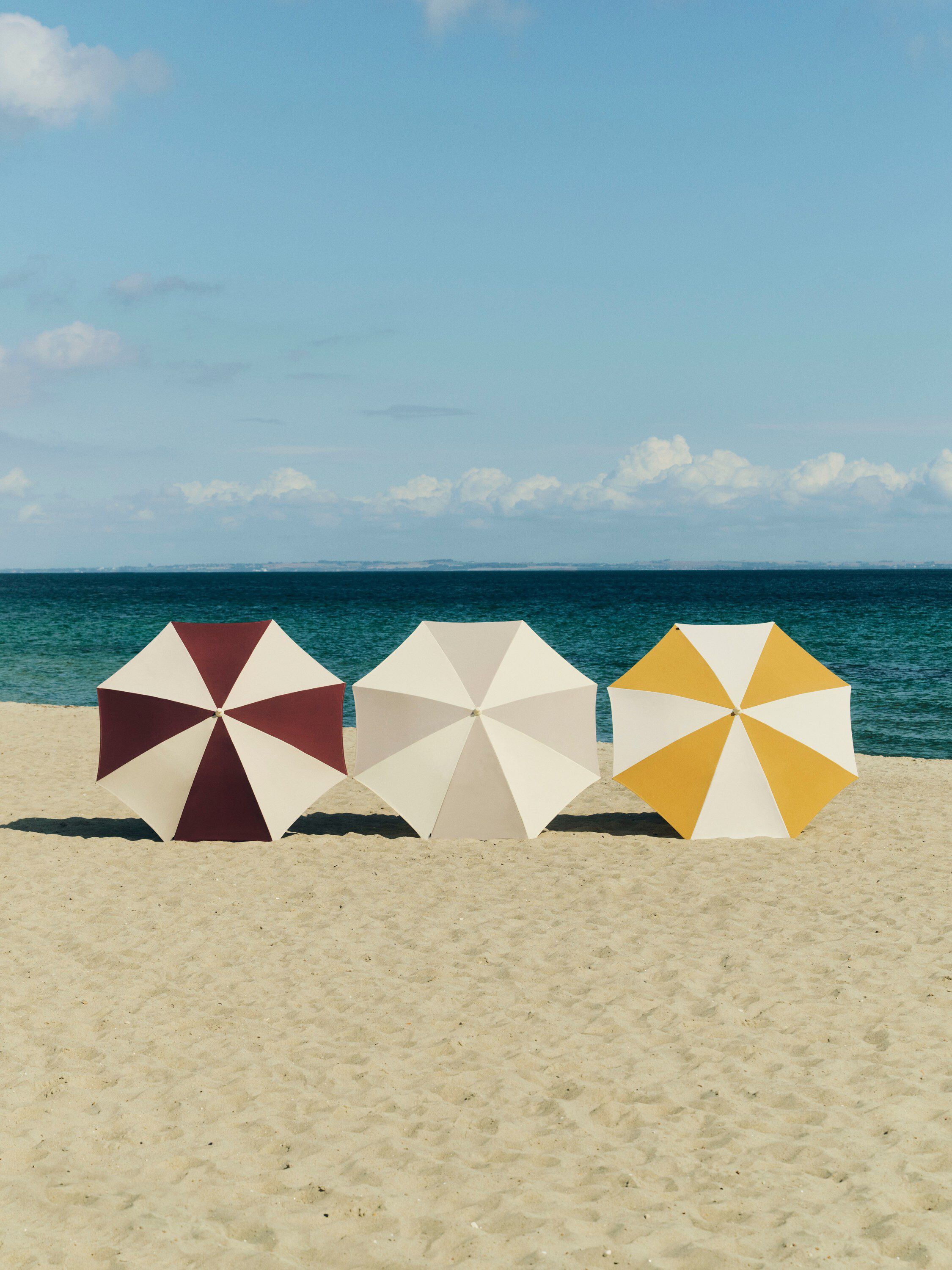 Terrazza Parasol-Octagon-Off-white and burgundy