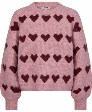 Heart knit pullover