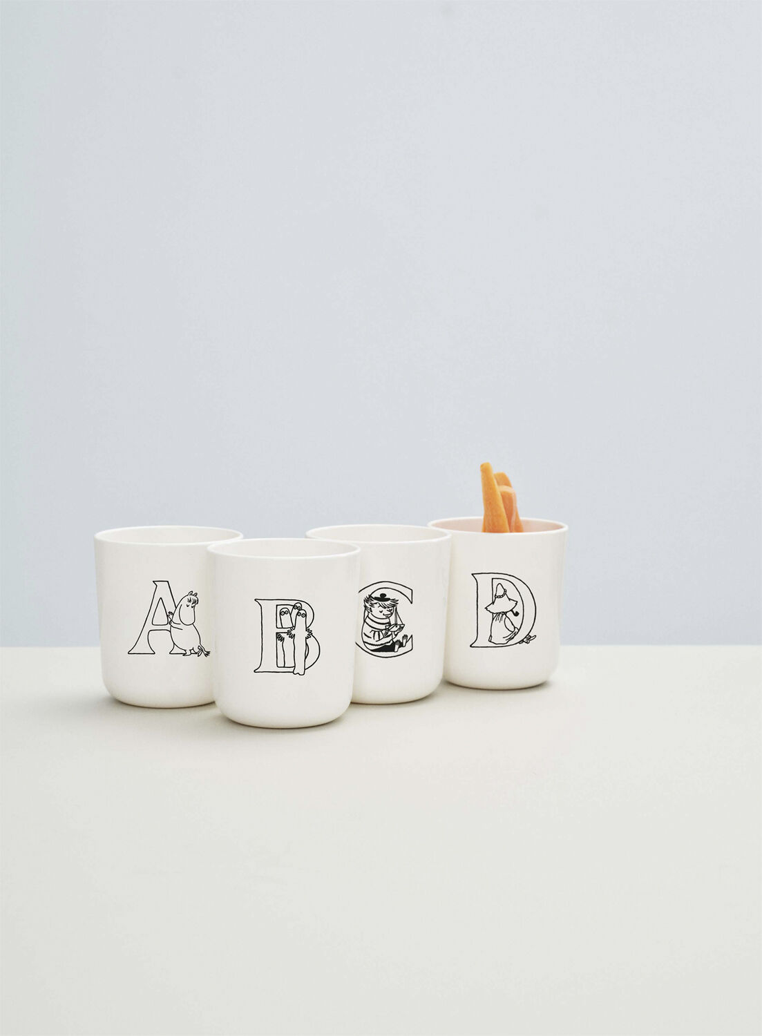 Moomin ABC kopp - D 0.2 l. Moomin white