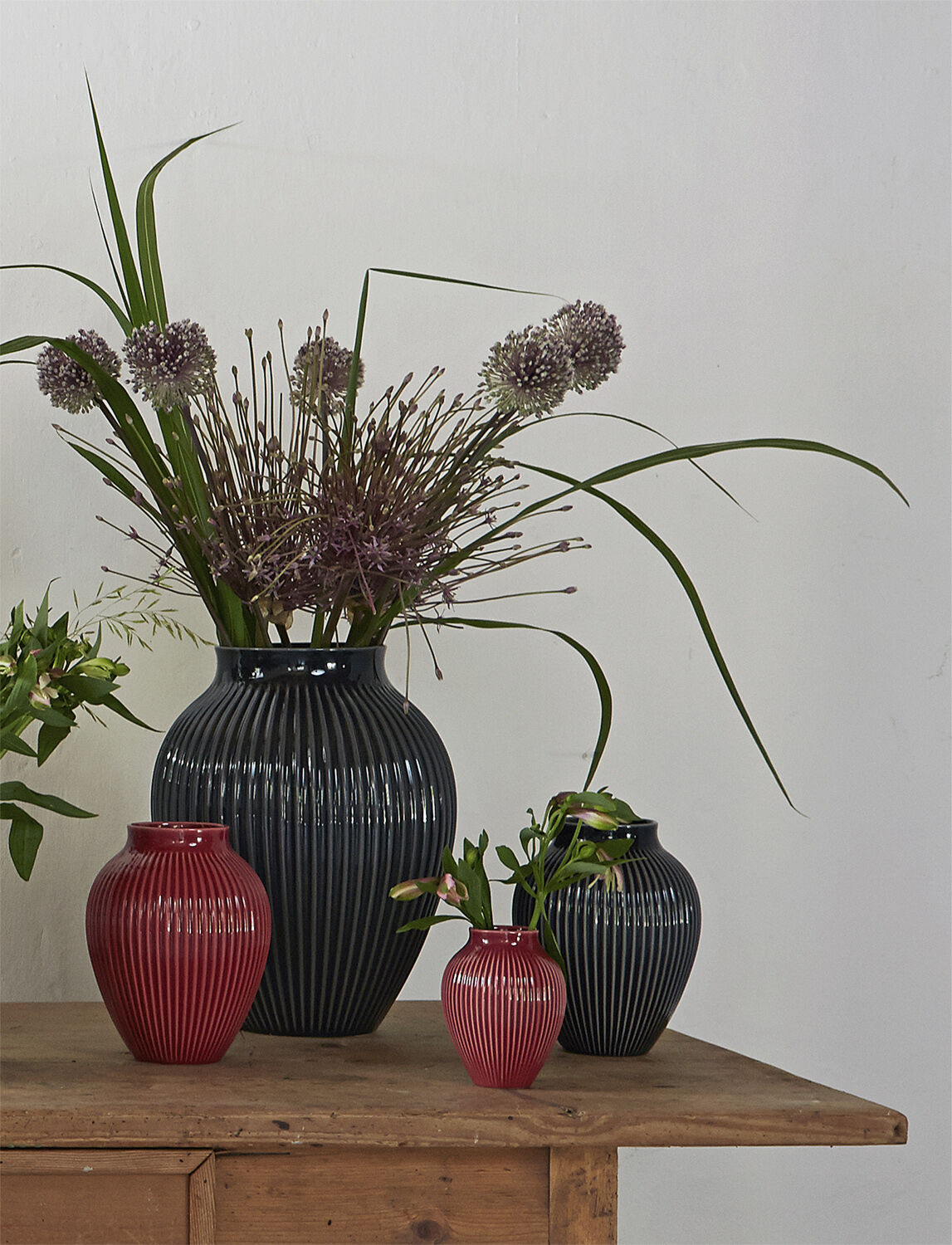 Knabstrup vase H 20 cm ripple black