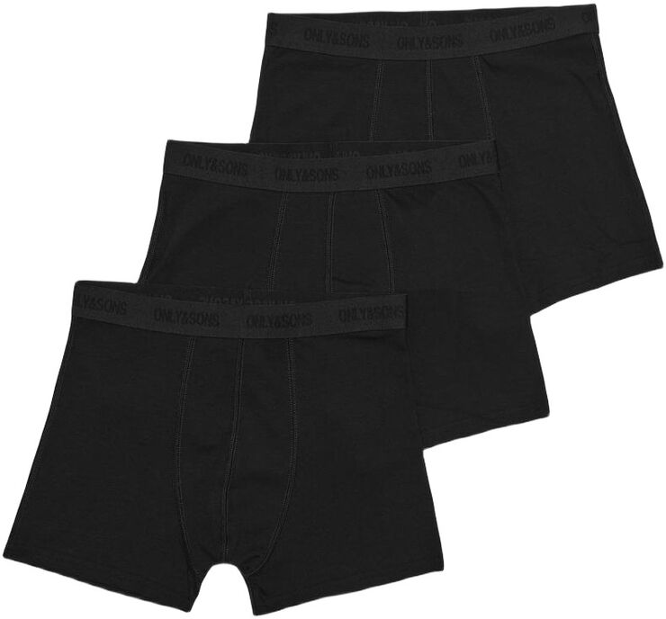 OSJFITZ SOLID BLACK BOXER 3PK. ACC