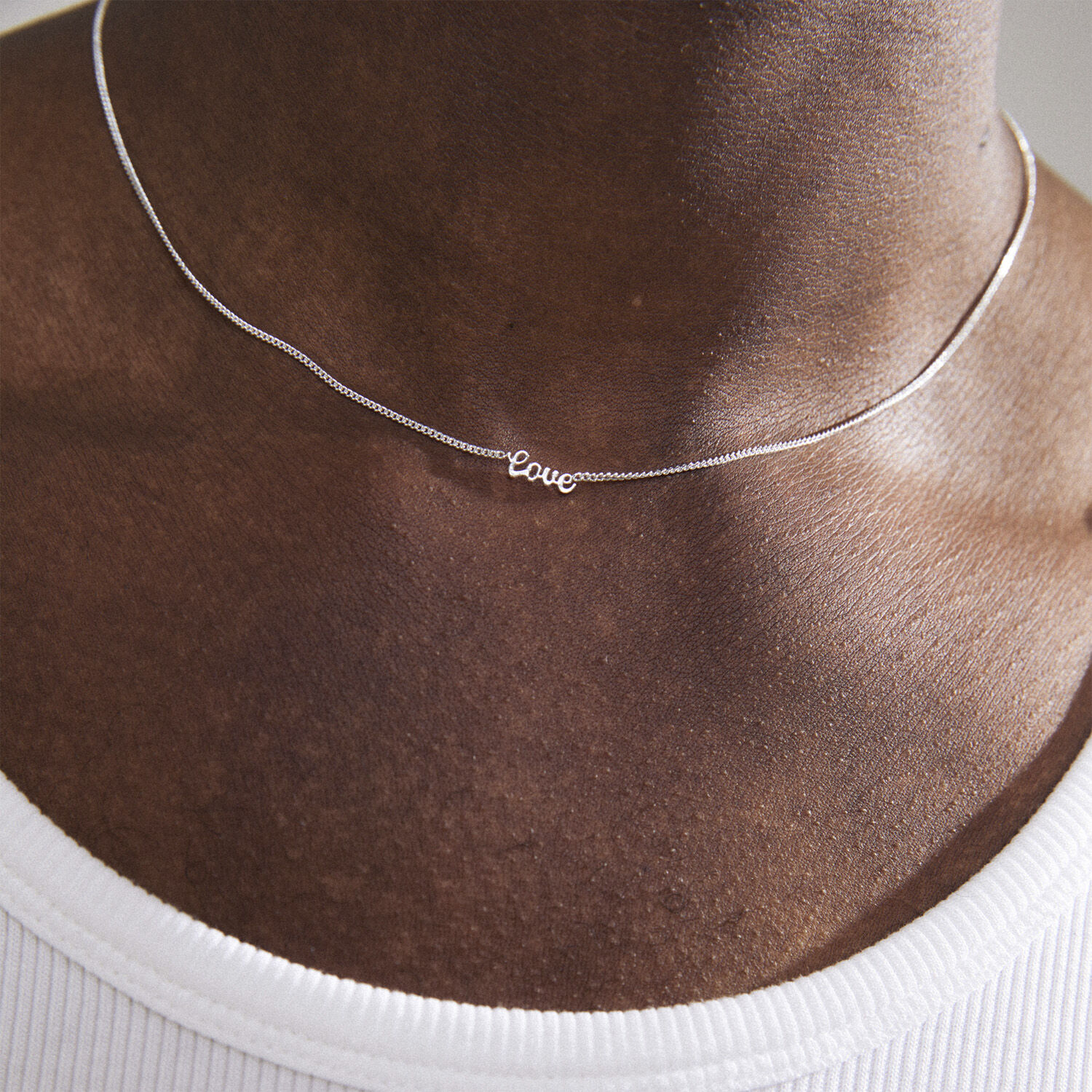 LOVE recycled necklace silver-plated