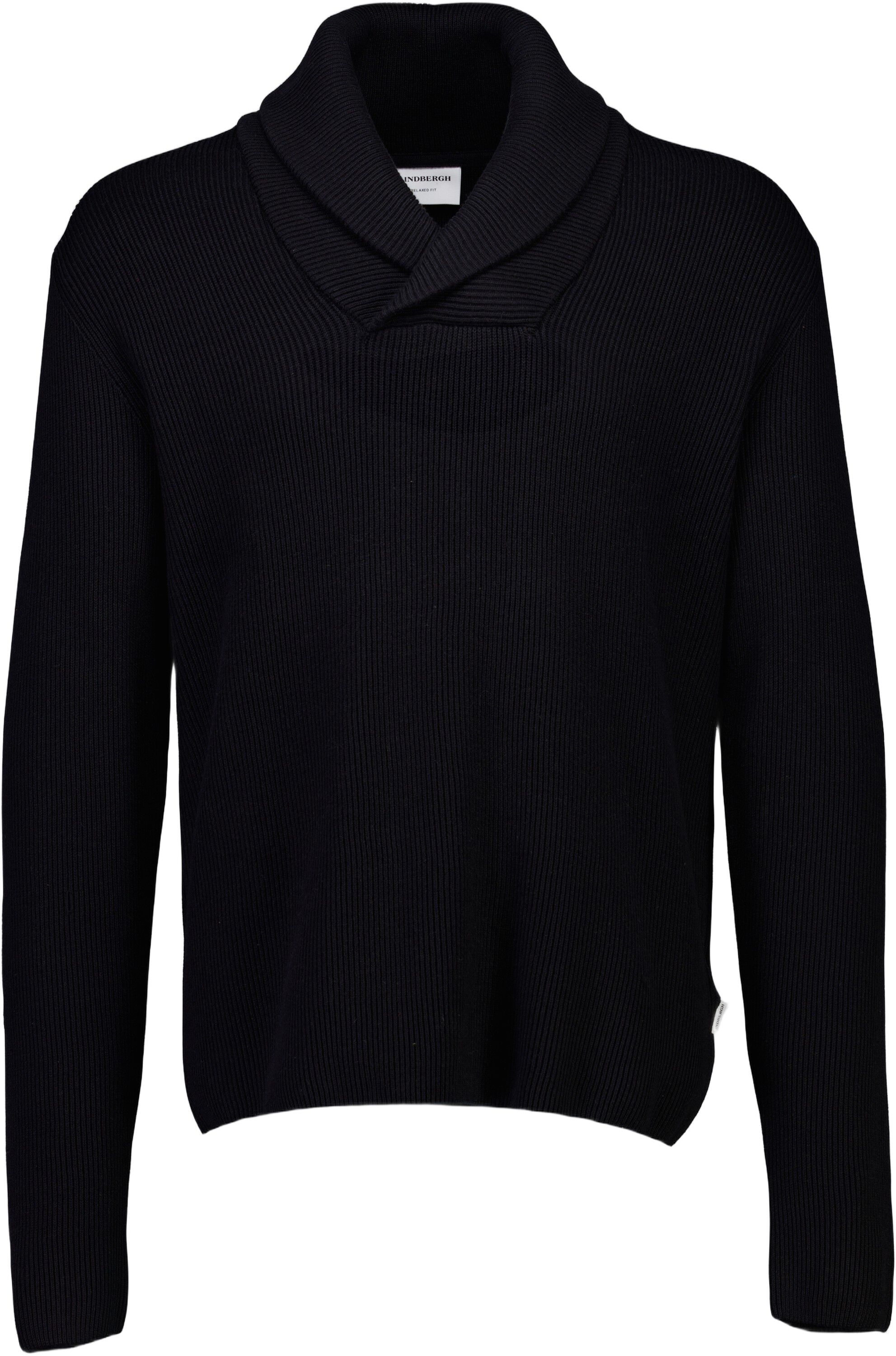 Shawl collar rib knit