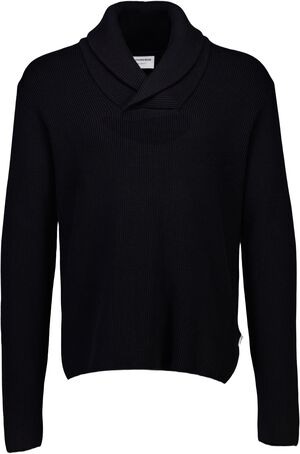 Shawl collar rib knit
