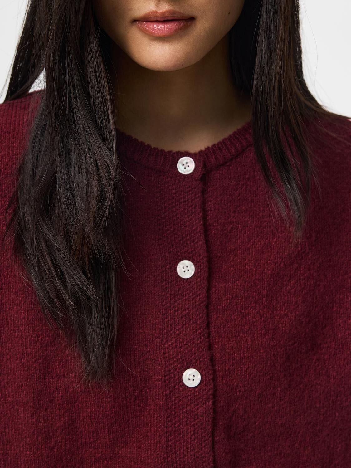 PCIDA LS O-NECK KNIT CARDIGAN NOOS