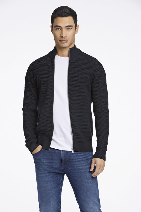 Zip through structure cardigan