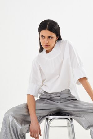 Poplin shirring blouse - Oona