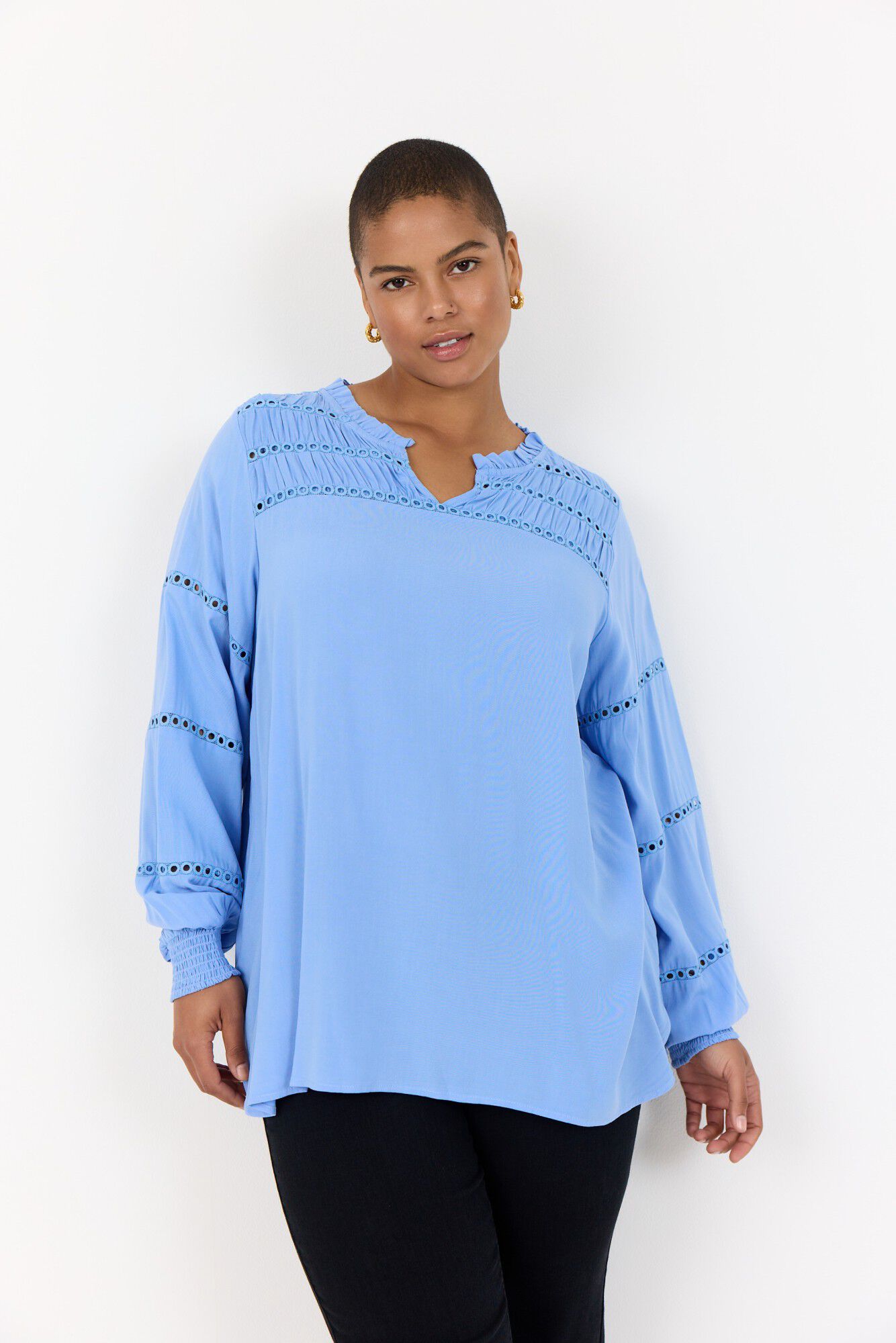 Curvy WA-SIA 32 Bluse Lysebl&aring;