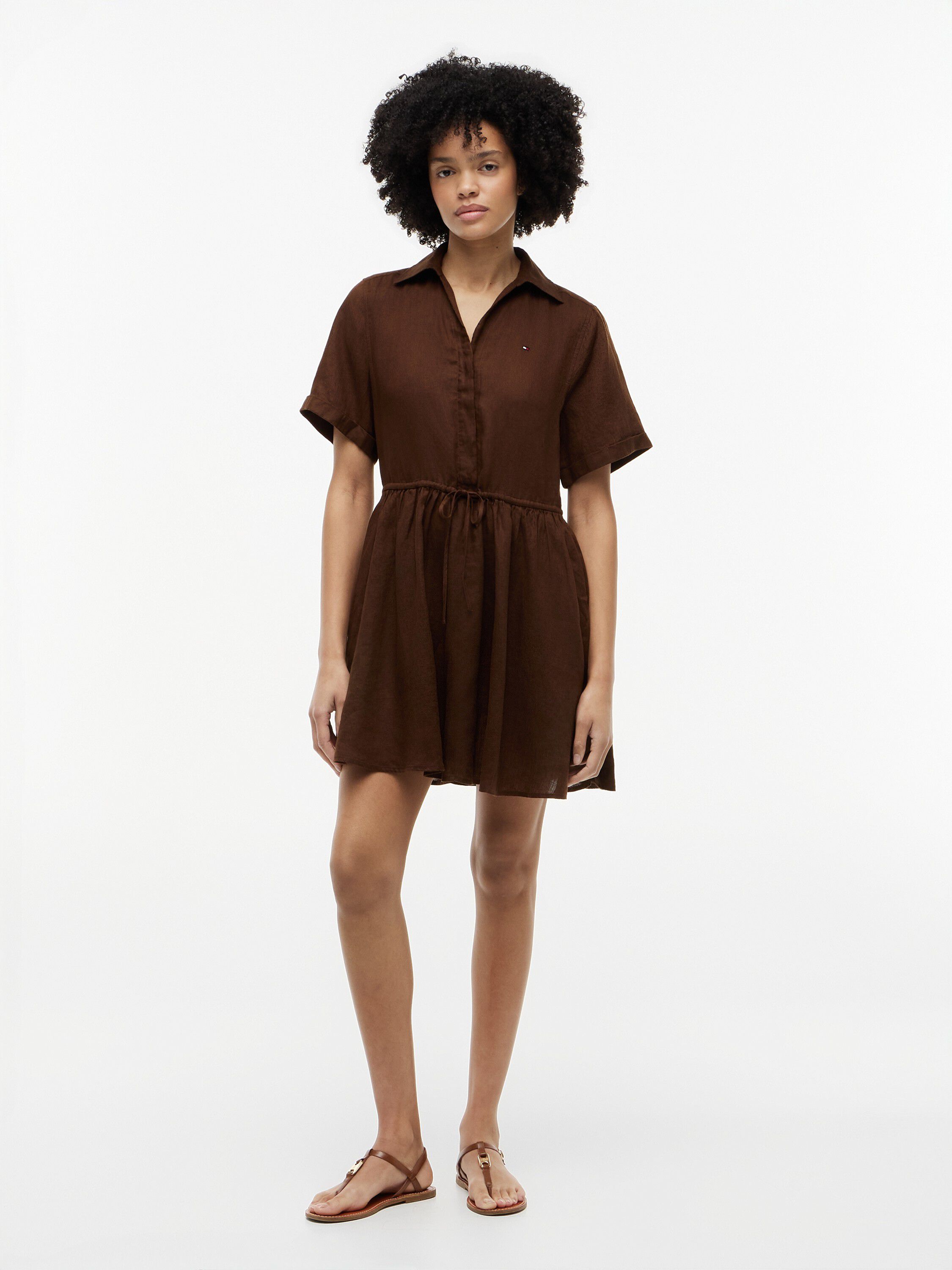 Leather TH Monogram Strap Sandals