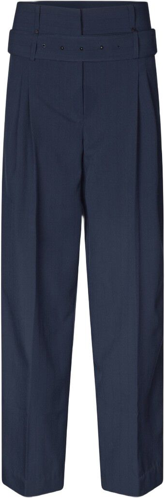 2435 Pinstripe Tailoring, Belted Tailored Pants