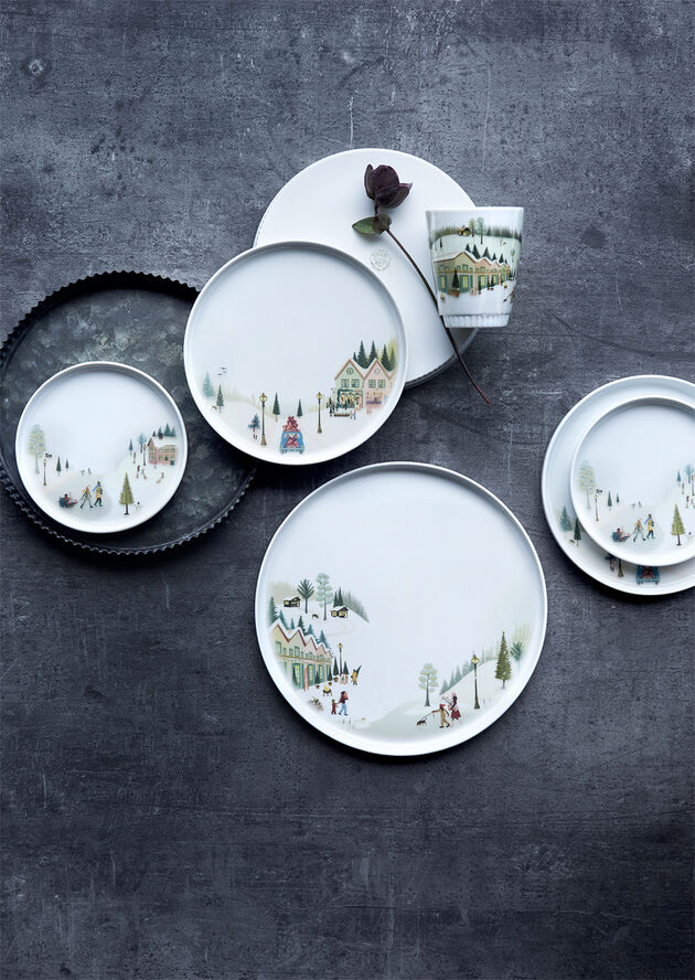 "Tallrik flat rak kant Vinter 15,5 cm Vit Ugnsfast porslin"