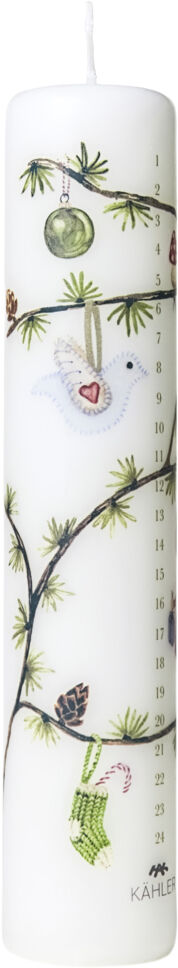 Hammersh&oslash;i Christmas Kalenderlys 2023 &Oslash;5 cm hvid m. deko