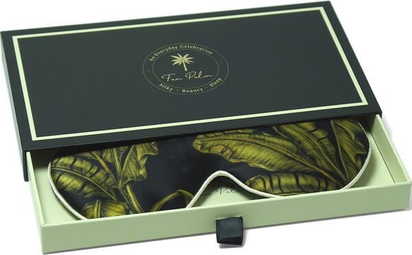 Fan Palm sleeping mask print black