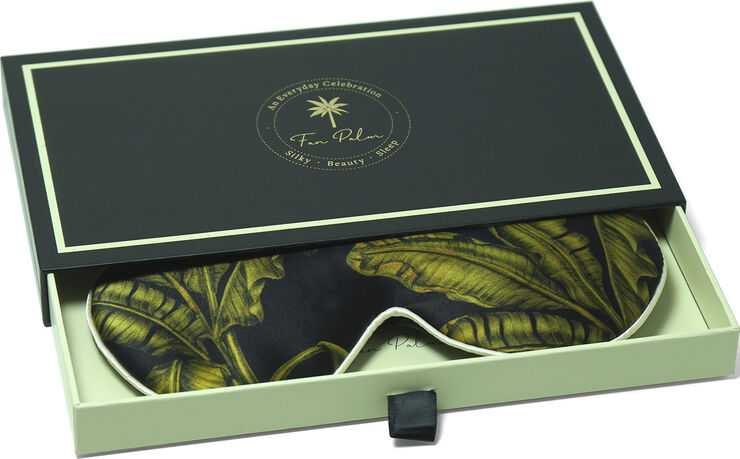 Fan Palm sleeping mask print black