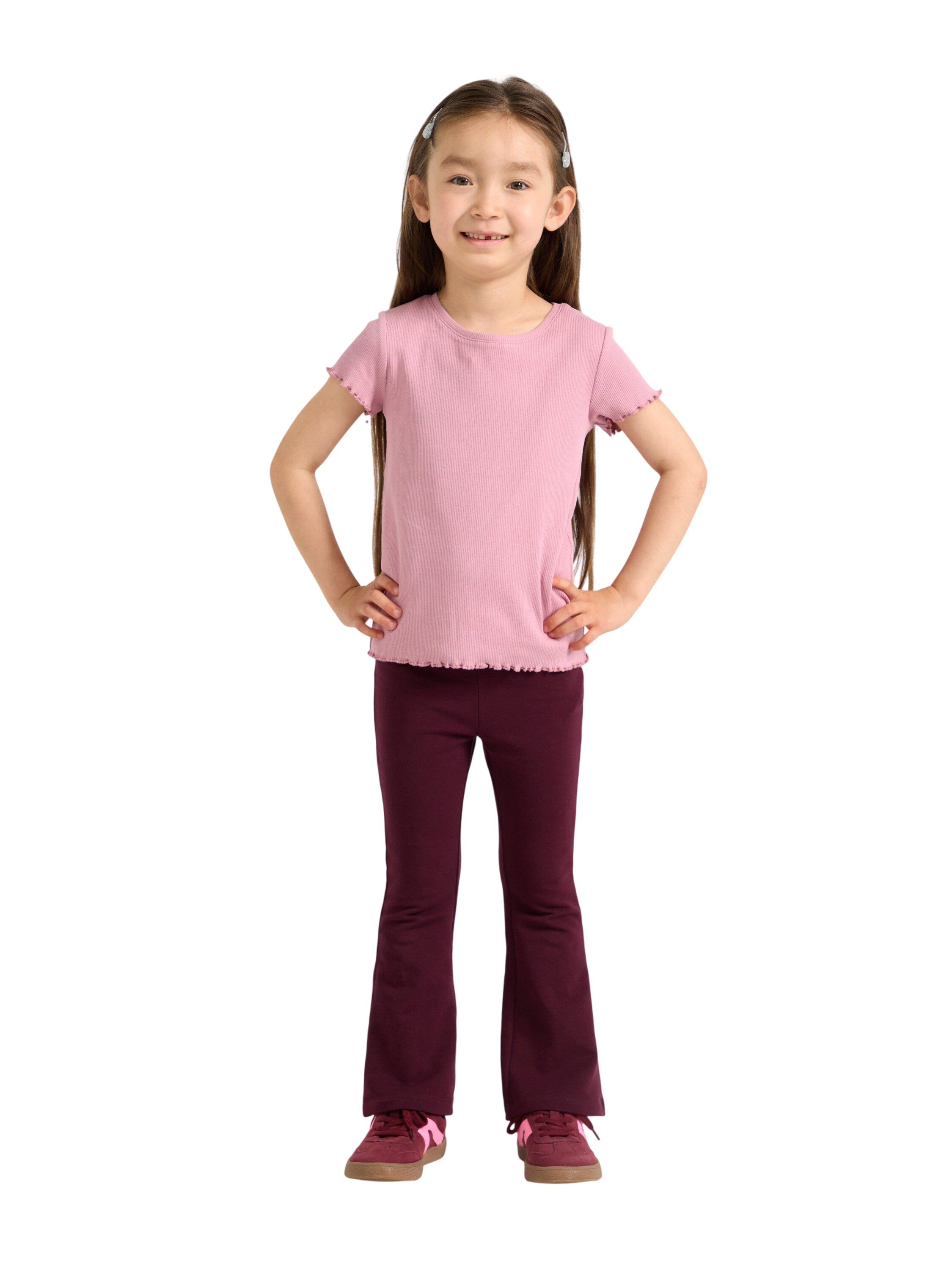 Flared leggings in soft cotton jers