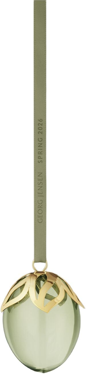 SPRING 2026 EGG GREEN GLASS 18 KT GOLD PLATED SS TOP