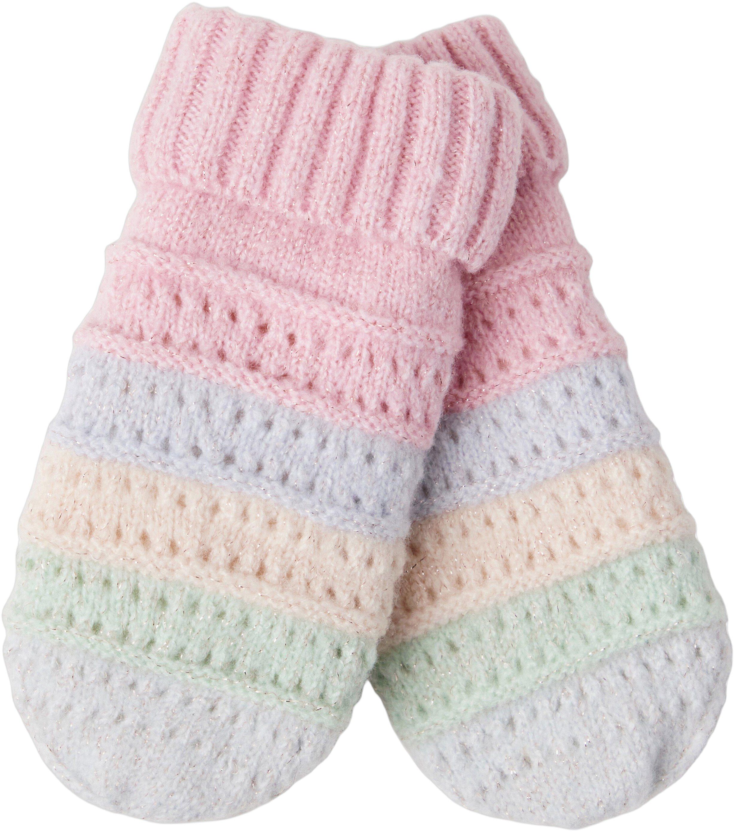 Hyggelige strikkede vanter i glitre