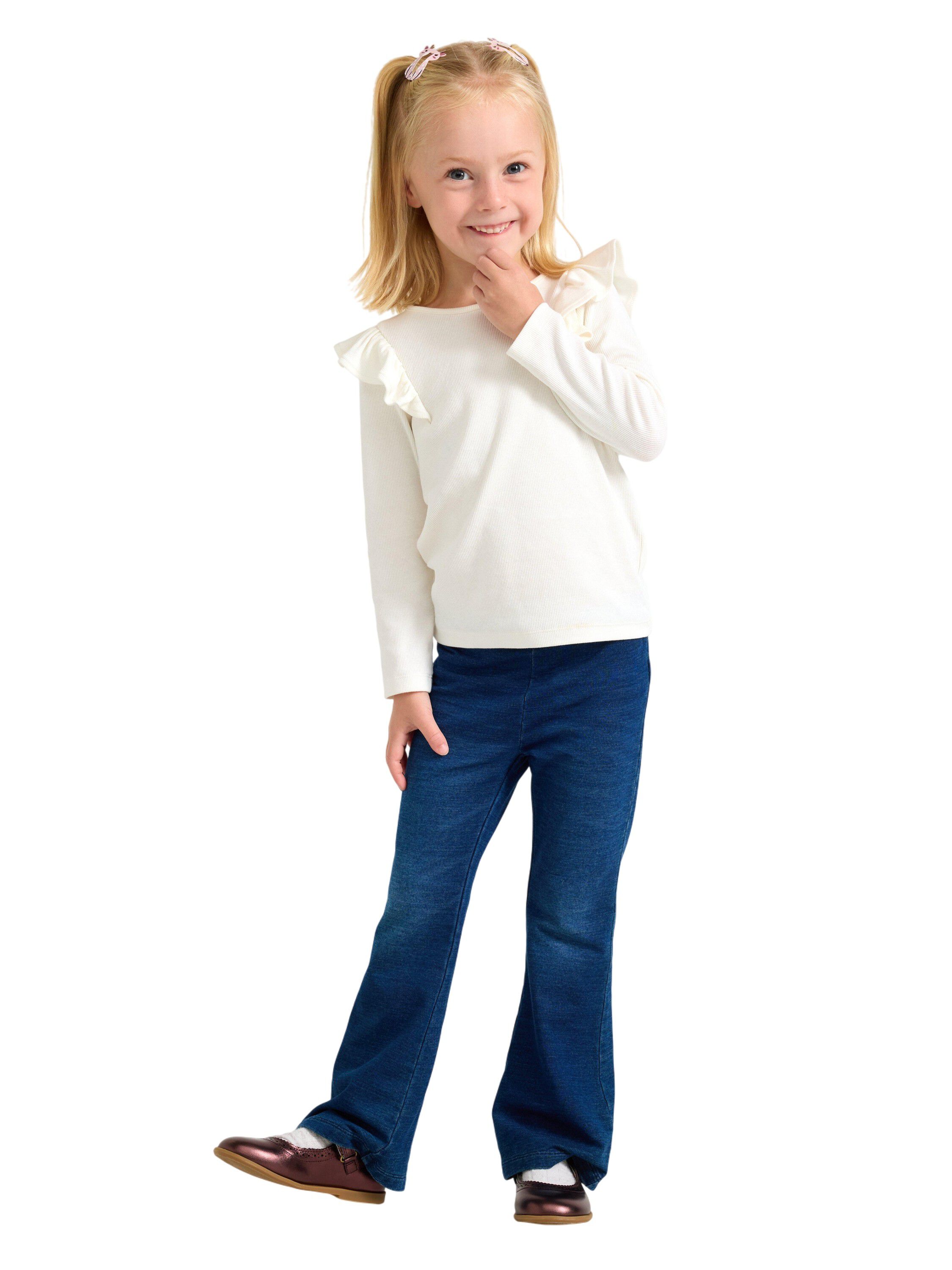 Mjuka leggings i denimtrik&aring; med ela