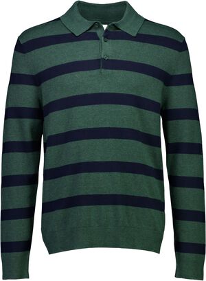 Ecovero striped L/S polo
