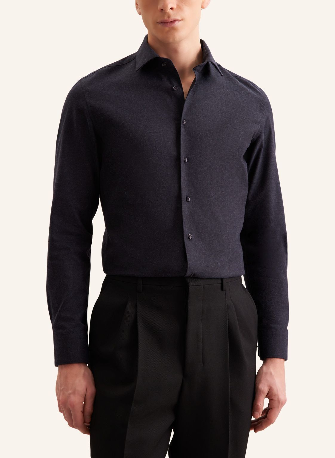 Flannel shirt Slim 1/1 Kent-Collar Flannel