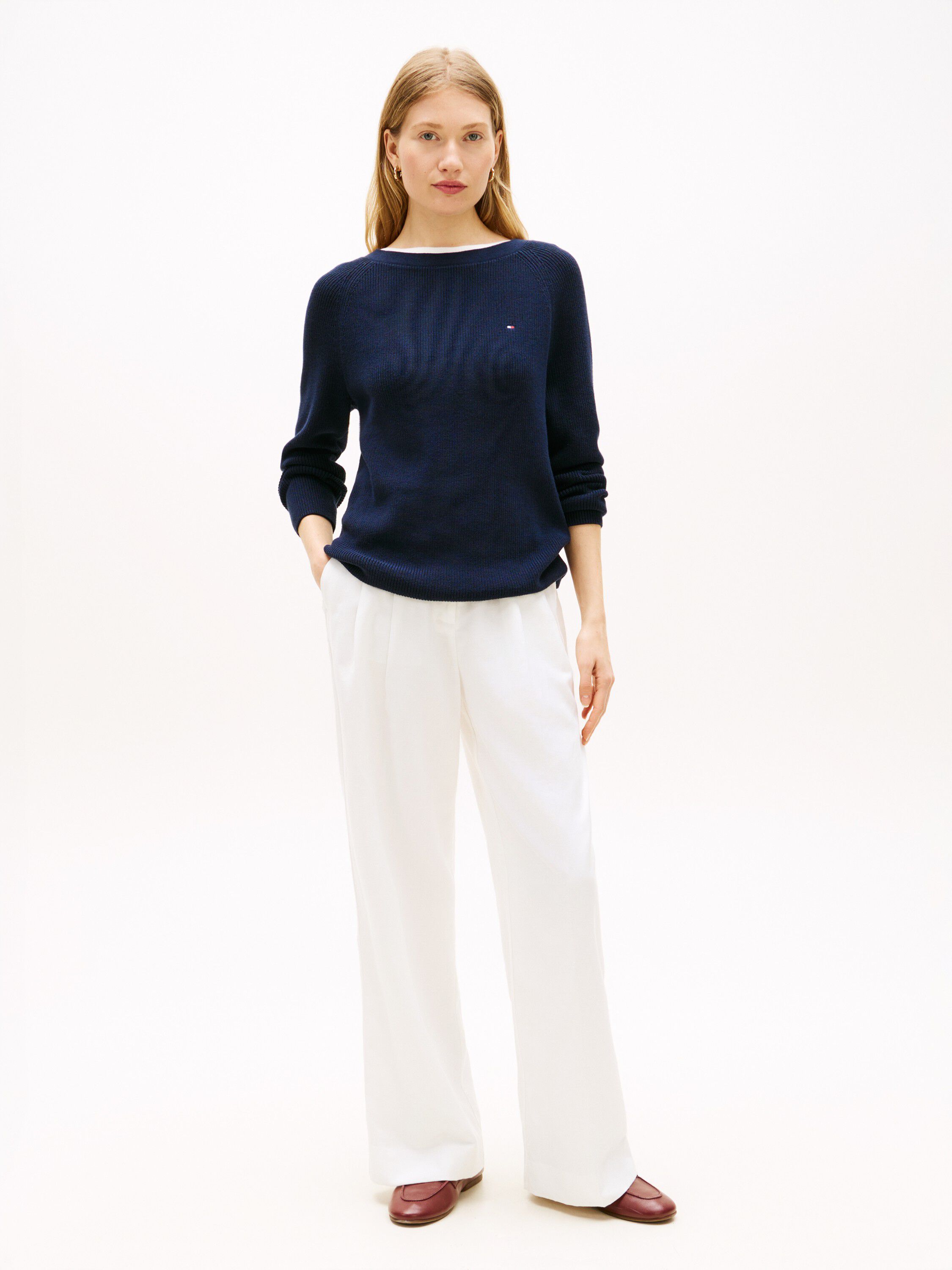 CO CARDI FINE GG LS BOAT-NK SWT