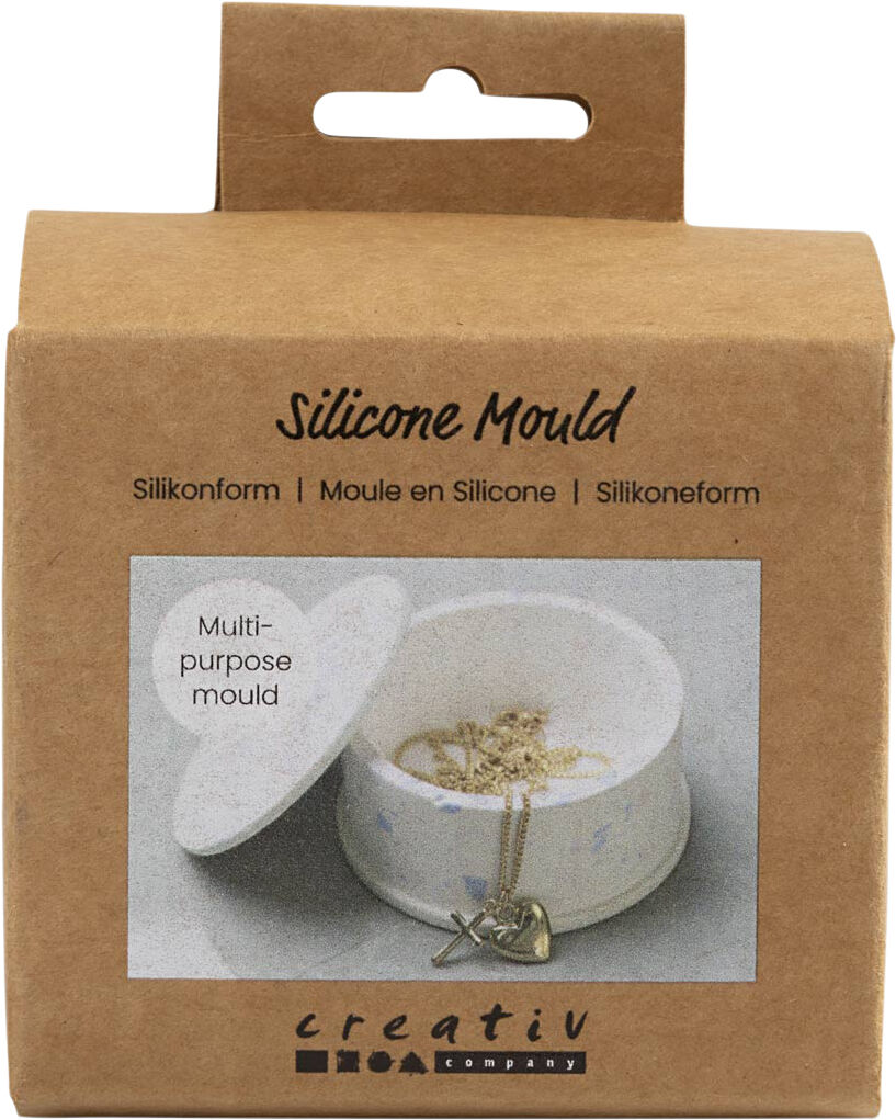 Silikoneform, Krukke med l&aring;g, H: 4,5 cm, diam. 7,5 cm,