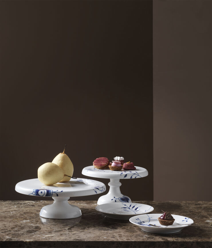 Blå Mega Riflet 29,5 cm Fad på fod