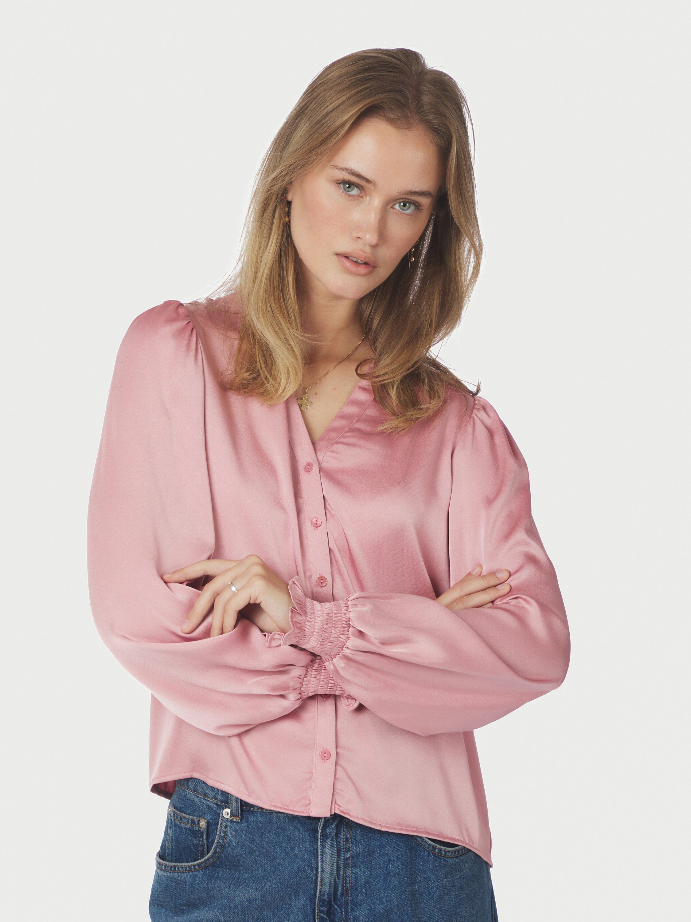 Delsie Drapy Sateen Blouse